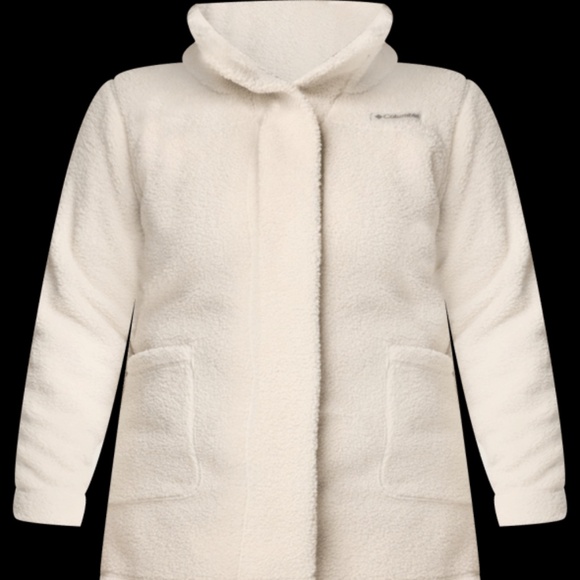 Women's Columbia Panorama Sherpa Long Jacket Coat Cream/Oatmeal/Dark Stone 1X - Picture 2 of 16